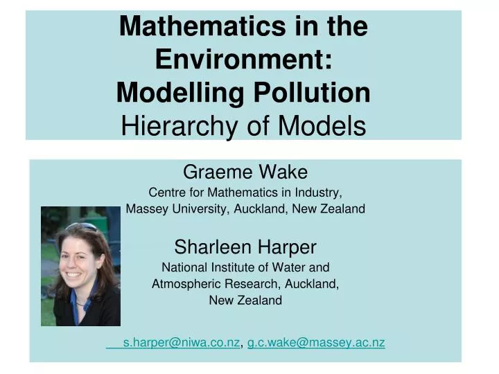 mathematics in the environment modelling pollution hierarchy of models