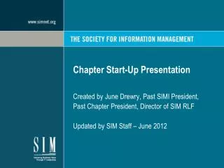 Chapter Start-Up Presentation