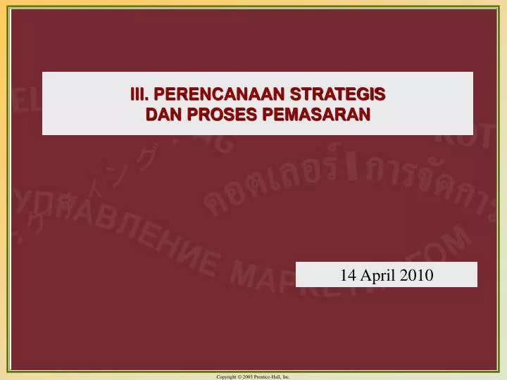 iii perencanaan strategis dan proses pemasaran