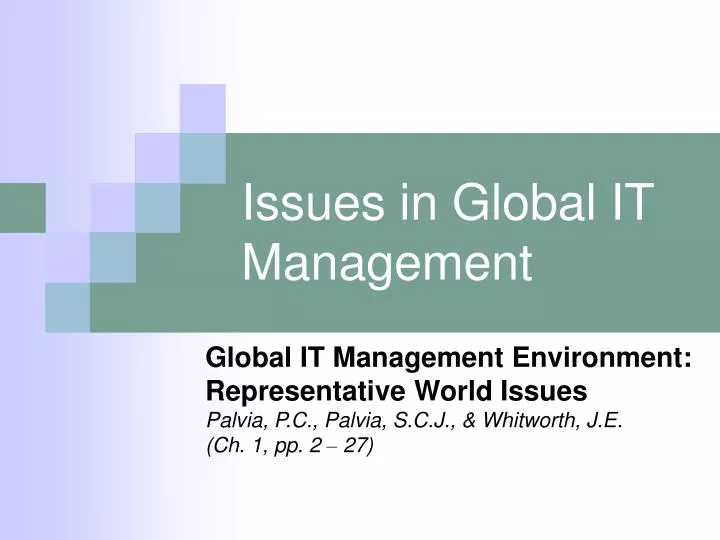 issues in global it management