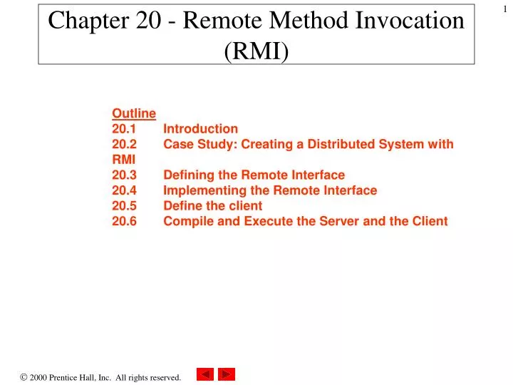 chapter 20 remote method invocation rmi
