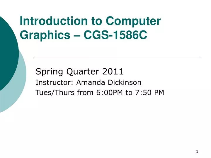 introduction to computer graphics cgs 1586c