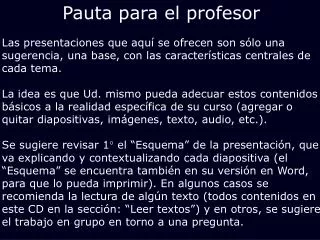 pauta para el profesor ojo diapositivas 1 y 2 no forman parte de la presentaci n para los alumnos