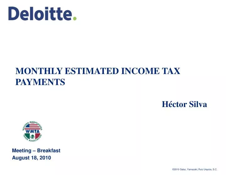 monthly estimated income tax payments h ctor silva