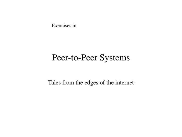 peer to peer systems