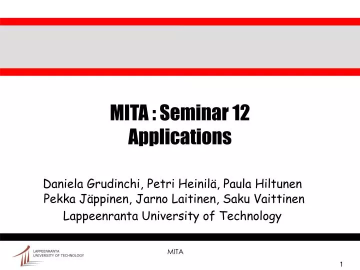 mita seminar 12 applications