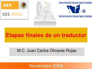 etapas finales de un traductor