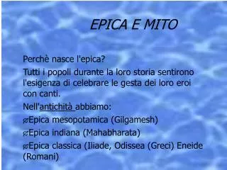 epica e mito
