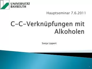c c verkn pfungen mit alkoholen
