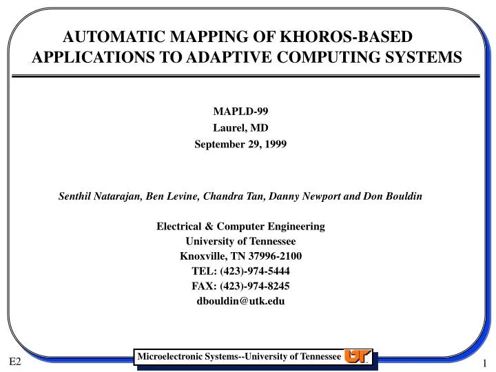 automatic mapping of khoros based applications to adaptive computing systems