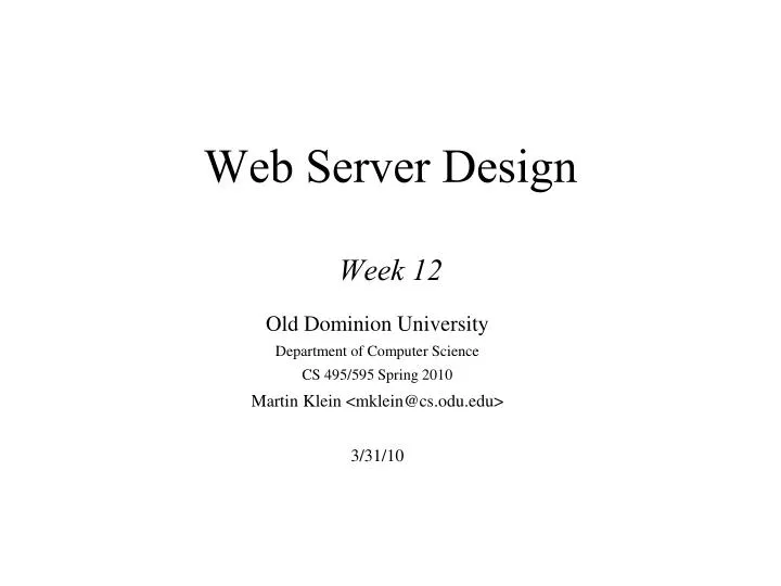 web server design week 12