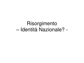 risorgimento identit nazionale