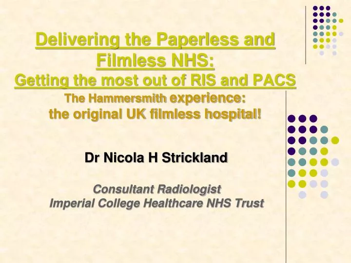 dr nicola h strickland consultant radiologist imperial college healthcare nhs trust