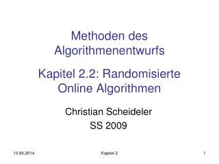 methoden des algorithmenentwurfs kapitel 2 2 randomisierte online algorithmen