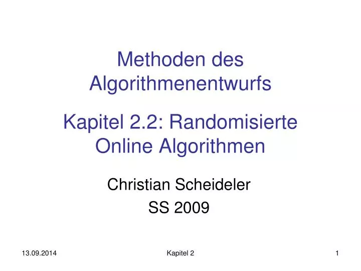 methoden des algorithmenentwurfs kapitel 2 2 randomisierte online algorithmen