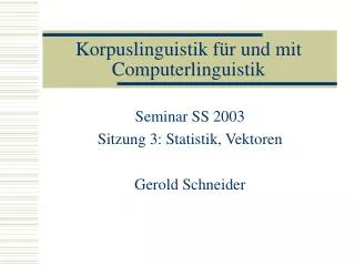 korpuslinguistik f r und mit computerlinguistik