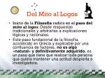 Del Mito al Logos - slide 1