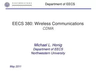 EECS 380: Wireless Communications CDMA