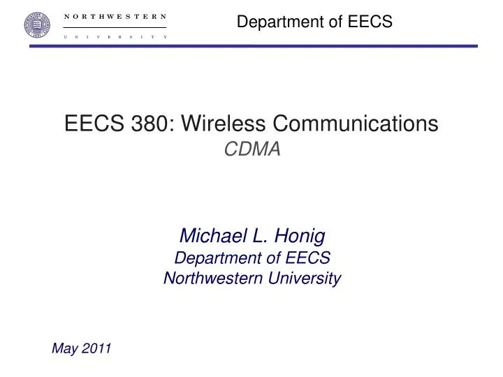 eecs 380 wireless communications cdma