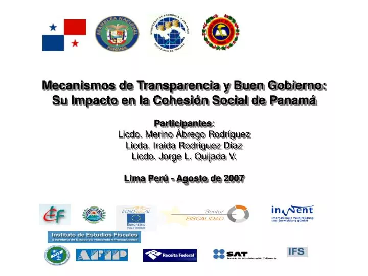 mecanismos de transparencia y buen gobierno su impacto en la cohesi n social de panam