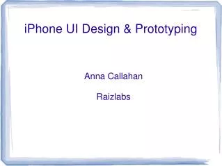 iPhone UI Design &amp; Prototyping
