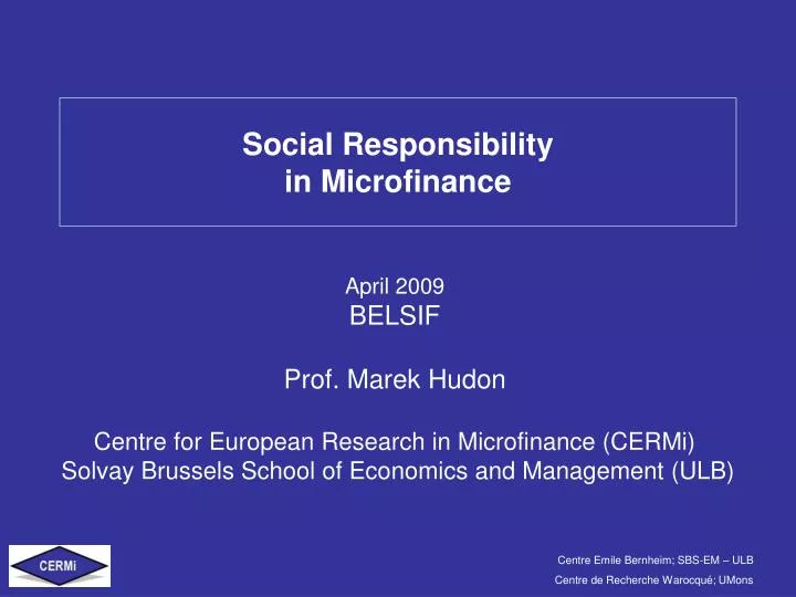 social responsibility in microfinance