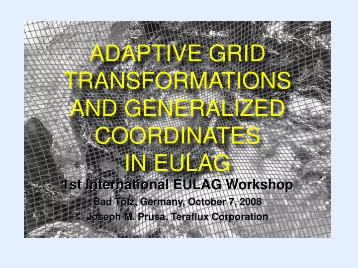 adaptive grid transformations and generalized coordinates in eulag