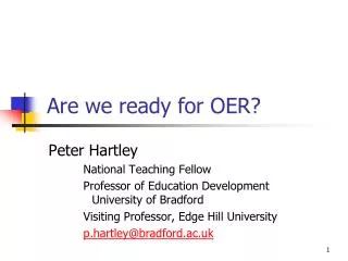 Are we ready for OER?