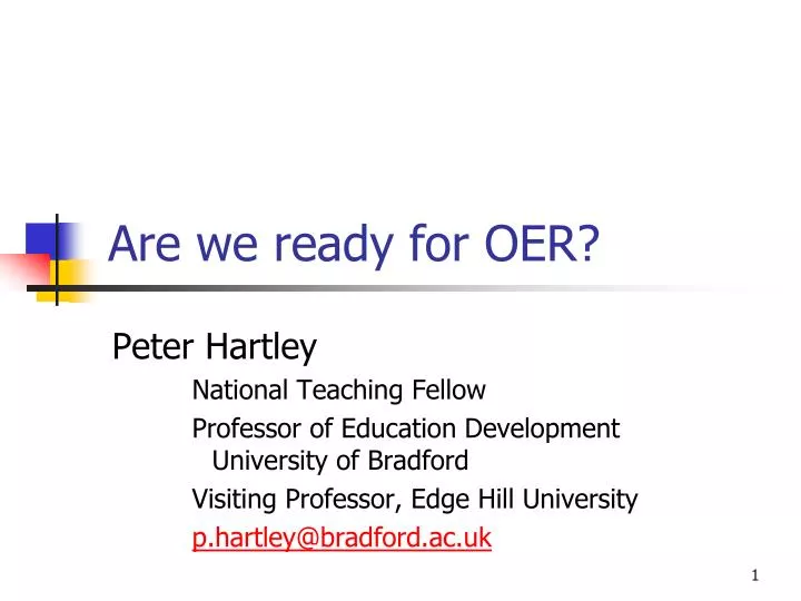 are we ready for oer
