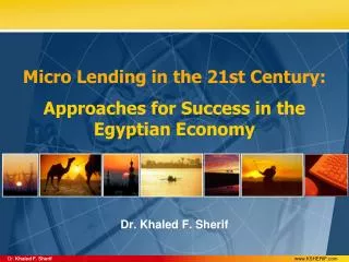 Micro Lending in the 21st Century: Approaches for Success in the Egyptian Economy