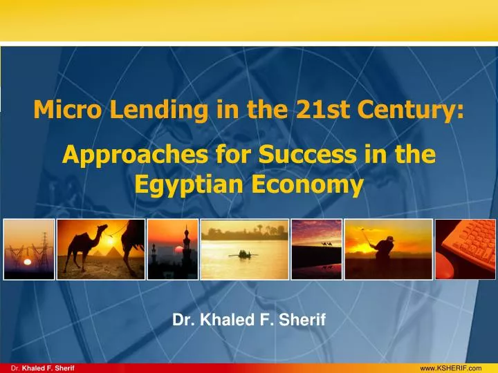 micro lending in the 21st century approaches for success in the egyptian economy