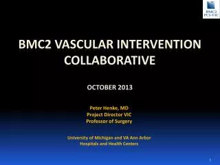 BMC2 Vascular intervention collaborative October 2013