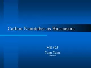 Carbon Nanotubes as Biosensors