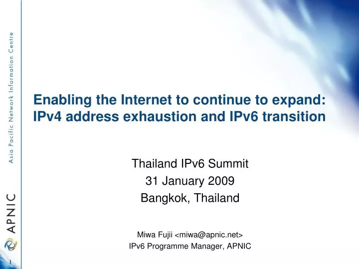 enabling the internet to continue to expand ipv4 address exhaustion and ipv6 transition