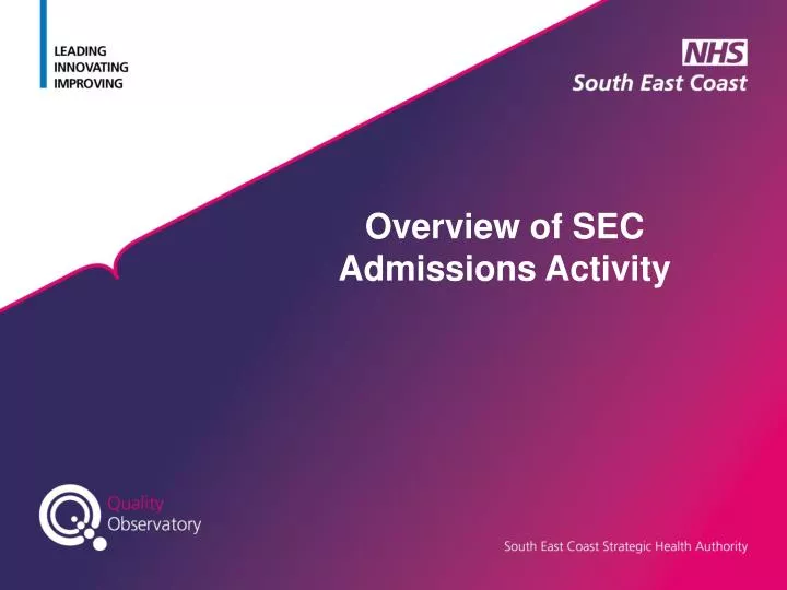 overview of sec admissions activity