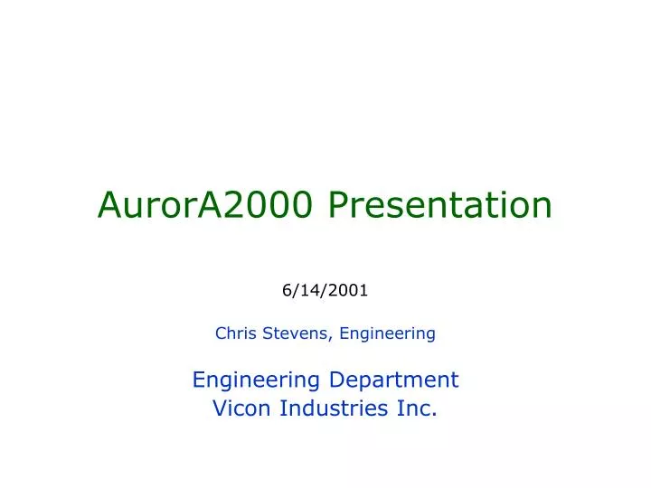 aurora2000 presentation