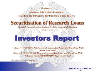Securitisation of Research Loans