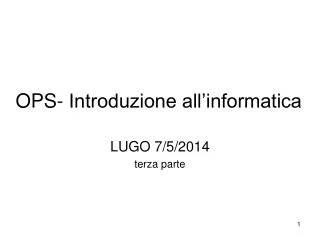 ops introduzione all informatica