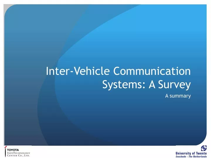 inter vehicle communication systems a survey