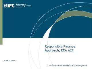 Responsible Finance Approach, ECA A2F