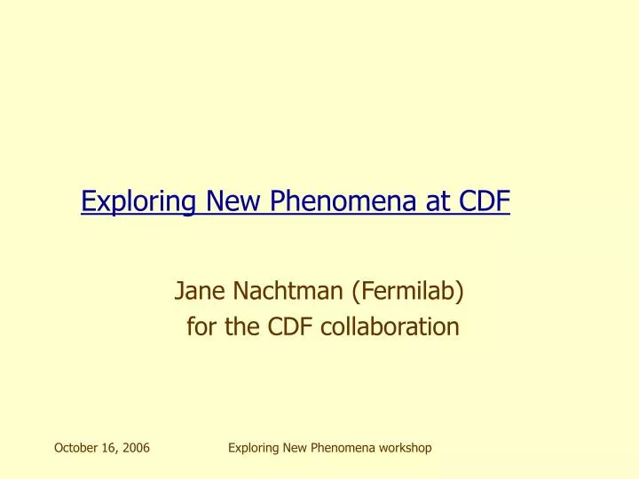 exploring new phenomena at cdf