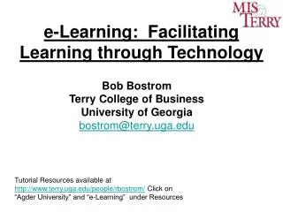e-Learning: Facilitating Learning through Technology