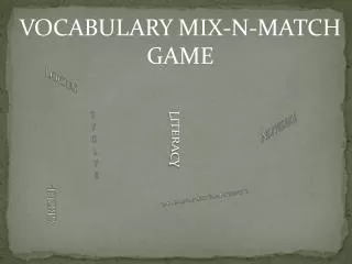 VOCABULARY MIX-N-MATCH GAME