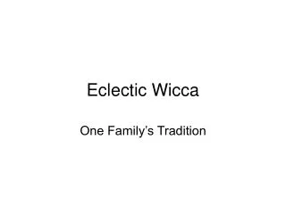 Eclectic Wicca