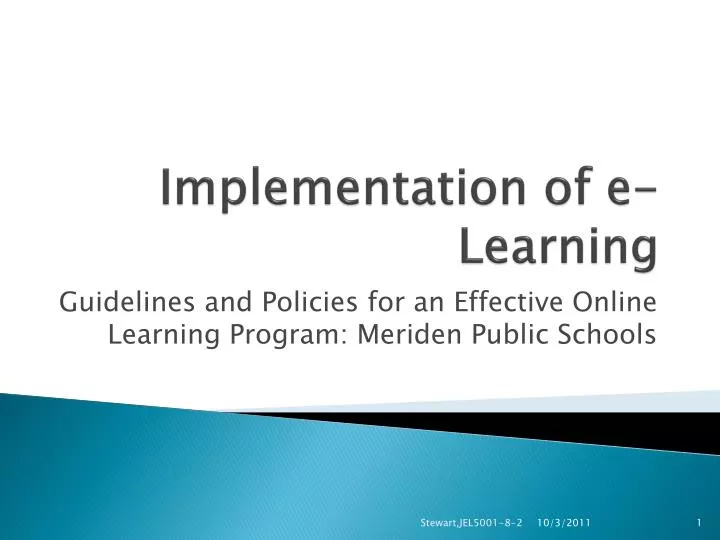 implementation of e learning