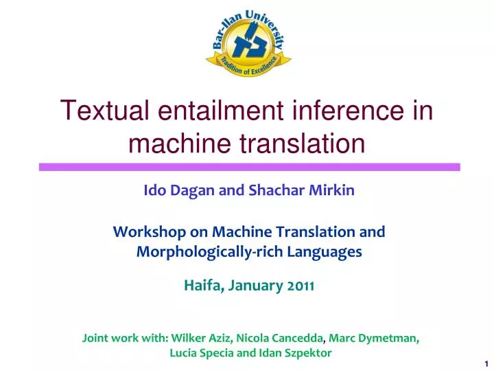textual entailment inference in machine translation