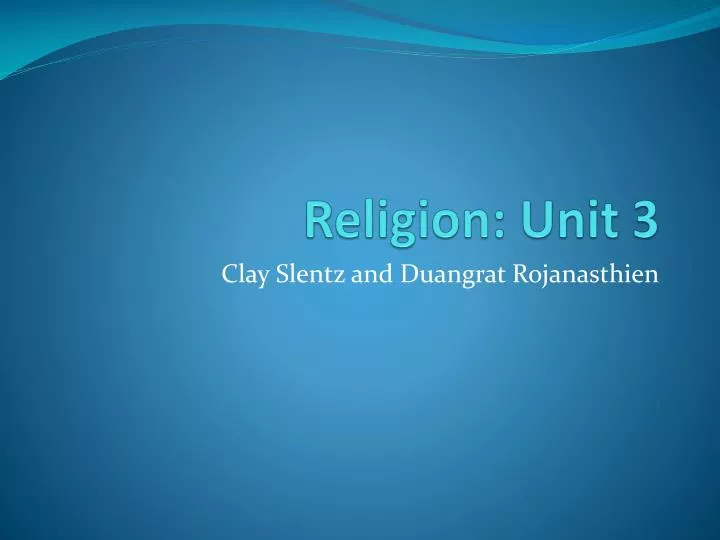religion unit 3