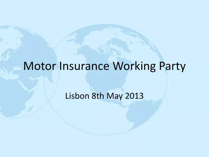 motor insurance working party