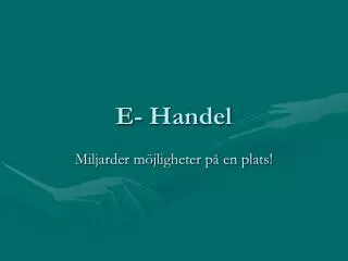e handel