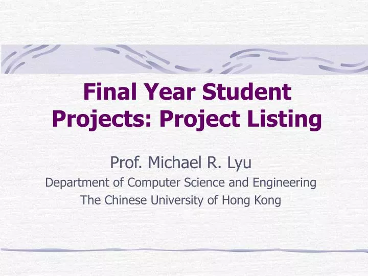 final year student projects project listing